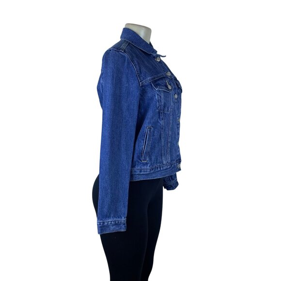 Gap Denim Blue Women's Classic Fitted Trucker Jacket Versatile Casual Style Sz M - Picture 2 of 9